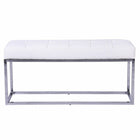 Plata Decor Cisne Chrome Bench with Leather Top - White-Dining chair