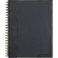 Cambridge® – Bloc-notes City en vinyle, 11 po x 7-7/8 po, noir, 200 pages-Reliure à double spirale