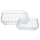 Truu Design Trapezoid Wire Storage Basket, 16 x 8.75 inches, White-Large: 16"L x 6.75"H x 8.75"W / Small: 12.75"L x 5.5"H x 7"W