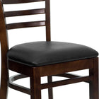 Flash Furniture HERCULES Series Ladder Back Walnut Wood Restaurant Chair - Black Vinyl Seat-CA117 Fire Retardant Foam