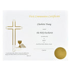 St. James First Communion Certificate, Gold Foil Engraved Design on 65lb White Card, 50 Pack-Create tangible memories with these premium certificates