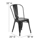Flash Furniture Commercial Grade Black Metal Indoor-Outdoor Stackable Chair-Floor Protector Plastic Glides