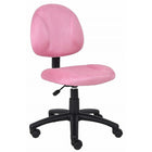Nicer Furniture Perfect Posture Deluxe Microfiber Task Chair - Pink-Thick padded seat with built-in back and lumbar support for added comfort.