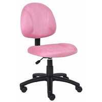 Nicer Furniture Perfect Posture Deluxe Microfiber Task Chair - Pink-Thick padded seat with built-in back and lumbar support for added comfort.
