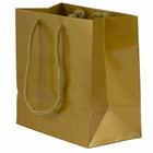 Jam Paper Gift Bags with Rope Handles - Small Square - 6 1/2" x 6 1/2" x 3 1/2" - Gold Glossy - 3 Pack-Quantity: 3 Per Pack