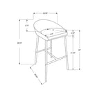 Monarch Specialties 2296 Barstool - White/Chrome Base/Counter Height - 2 Pack-Sleek chrome metal legs with foot rest for stable support