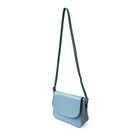 Nicci Medium Crossbody Bag with Front Flap - Powder Blue-Inside zipper pocket and cell phone pocket