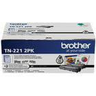 Brother TN221 Standard Yield Black Toner Cartridges - 2 Pack-Average 2,500 pages per cartridge, 5,000 pages per 2-pack