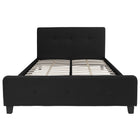 Flash Furniture Tribeca Queen Size Tufted Upholstered Platform Bed - Black Fabric-Platform Bed