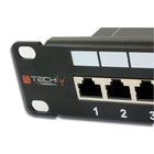 Techly 19" Patch Panel UTP 16 Ports, Cat.5E-Solid and resistant terminations for copper cabling with gold contacts