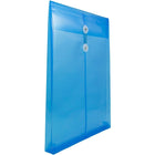 JAM Paper Plastic Envelopes with Button and String Tie Closure, Legal Open End, 9.75 x 14.5, Blue Poly, 12 Pack (119B1BU)-Opening: open side