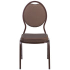 Flash Furniture HERCULES Series Teardrop Back Stacking Banquet Chair in Brown Patterned Fabric - Copper Vein Frame-Multipurpose Banquet Chair