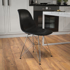 Flash Furniture Elon Series Black Plastic Chair with Chrome Base-Adjustable Floor Glides