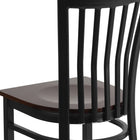 Flash Furniture HERCULES Series Black School House Back Metal Restaurant Chair - Walnut Wood Seat-Welded Joint Assembly