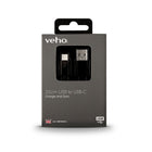Veho Pebble 20cm USB-C Cable, Black-20cm (0.7ft) in length, ideal for using with portable devices such as power banks