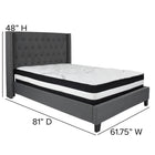 Flash Furniture Riverdale Full Size Tufted Upholstered Platform Bed with Pocket Spring Mattress - Dark Grey Fabric-Dark Grey Fabric Upholstery