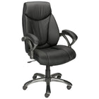 Staples Bonded Leather High-Back Manager's Chair-Padded seat, back and arms covered with bonded leather upholstery for lasting comfort