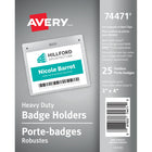 Avery 74471 Heavy-Duty Badge Holders for Inserts up to 3" x 4", 25 Pack-Flexible badge holder