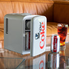 Coca-Cola Diet Coke Portable 6 Can Thermoelectric Mini Fridge Cooler/Warmer - 4 L / 4.2 qt-Eye-catching chrome door handle