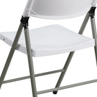 Flash Furniture HERCULES Series 330 lb. Capacity White Plastic Folding Chair with Grey Frame-Tubular Steel Frame