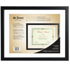 First Base St. James Awards & Certificate Floating Frame - Black - 15" W x 12" H - For 8 1/2" x 11" Certificates-Product dimensions: 15 x 12” (38 x 30cm)