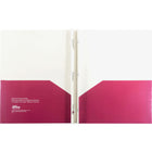 Hilroy Pink Pocket & Prong Portfolio - 11-5/8" H x 9-5/16" W - Pink-Can hold up to 85 sheets