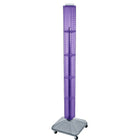 Azar Displays 60" x 4" x 4" Standard Interlocking Pegboard Display Tower, Purple (700226-PUR)-Revolves on a square wheeled base