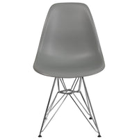 Flash Furniture Elon Series Plastic Chair with Chrome Base - Moss Grey-Accent Side Chair
