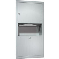 ASI Surface-Mounted Paper Towel and Waste Receptacle-Surface mounted paper towel dispenser, dispenses 350 C-fold or 475 multi-fold paper towel