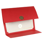 St. James Document/Certificate Holders - Gold Award Seal with Single Gold Ribbon - Red - 5 Pack-Easy to insert any letter size (8-1/2" x 11") documents into the die-cut corner slots