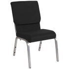 Flash Furniture HERCULES Series 18.5"W Stacking Church Chair in Black Fabric - Silver Vein Frame-800 lb. Weight Capacity
