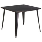 Flash Furniture 35.5" Square Black-Antique Gold Metal Indoor-Outdoor Table-Metal Cafe Table