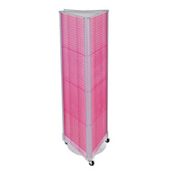 Azar Displays 60" x 16" 3-Sided Pegboard Floor Display with Wheels, Pink (700451-PNK)-Display unit is pre-assembled