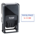 Trodat 4750 Self-Inking Dater - Paye/Paid and Date-Blue Red Ink
