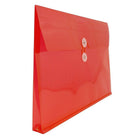 JAM Paper Plastic Envelopes with Button and String Tie Closure, Legal Booklet, 9.75 x 14.5, Red Poly, 12 Pack (219B1RE)-Closure: Button string tie