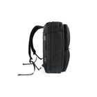PKG Trenton 31L Messenger Bag with Recycled Fabric - Black/Tan-Lightweight water resistance - hydrostatic pressure tested up to 3500 mm, smooth black/white striped 210D interior recycled polyester fabric