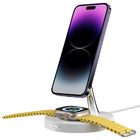 SwitchEasy MagPower 2-in-1 Wireless Charging Stand with MagSafe - White-Built-in 3-intensity ambiance LED backlight
