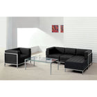 Flash Furniture  Hercules Imagination Series Leather Sectional and Chair, 5 Pieces, Black (ZBIMAGSET12)-Black Bonded Leather