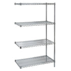 Kleton Chromate Wire Shelving, 4 Shelves with Add-On Unit, 14"D x 63"H x 30"W-Heavy-gauge shelves with open wire design minimize dust, improve air circulation and provide greater visibility of stored items