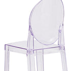 Flash Furniture Ghost Barstool with Oval Back - Transparent Crystal-Protective Plastic Floor Glides
