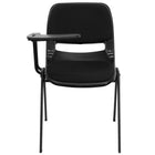 Flash Furniture Black Padded Ergonomic Shell Chair with Right Handed Flip-Up Tablet Arm-Multipurpose Tablet Arm Chair