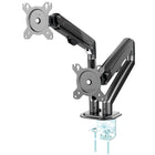 MotionGrey Dual Metal Computer Monitor Arms Vesa Mount Installation For Up To 28-inch screen - Black Arms-Compatible with 13" - 28" monitors and screens