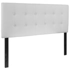 Flash Furniture Lennox Tufted Upholstered Full Size Headboard - White Vinyl-Panel Headboard