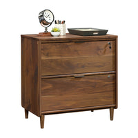 Sauder 421114 Clifford Place Lateral File Cabinet - Grand Walnut-Drawers with full extension slides hold letter or legal size hanging files.
