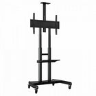 North Bayou Mobile TV Cart with Adjustable Shelf for 55" - 80"-Black powder coating finished
