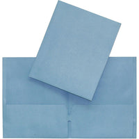 Hilroy Twin Pocket Portfolio - Letter-Size - Light Blue-Light blue leatherine paper cover. Solid colour on exterior and interior.