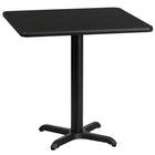 Flash Furniture 30'' Square Laminate Table Top, Black with 22'' x 22'' Table-Height Base (XUBK3030T2222)-Hospitality Table