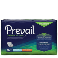 Prevail PL-115 Extended Use Pant Liners, 13" x 28", Pack of 16-Overnight Incontinence Pant Liners
