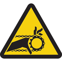 Accuform Signs Chain Drive Entrapment Hazard Iso Warning Safety Labels, 4" x 4", Vinyl, Pictogram-Display Type Adhesive