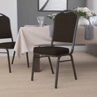 Flash Furniture HERCULES Series Crown Back Stacking Banquet Chair in Brown Patterned Fabric - Gold Vein Frame-Upholstered Seat and Back